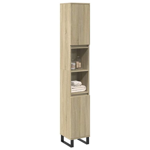 vidaXL Armoire salle de bain chêne sonoma 30x30x190 cm