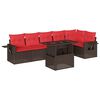 vidaXL Ensemble de canap&eacute; de jardin 7 pcs avec coussins marron
