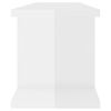 vidaXL &Eacute;tag&egrave;res murales 2pcs Blanc brillant 75x18x20cm bois ing&eacute;nierie