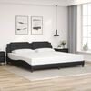 vidaXL Cadre de lit sans matelas Zadar noir 200x200 cm similicuir