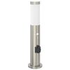 vidaXL Borne lumineuse avec d&eacute;tecteur et prise 50 cm acier inoxydable IP44