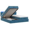 vidaXL Lit coffre avec matelas et LED Bleu fonc&eacute; 200 x 200 cm Velours