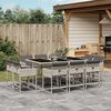 vidaXL Ensemble &agrave; manger de jardin 11pcs avec coussins gris poly rotin