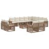 vidaXL Ensemble de canap&eacute; de jardin 13 pcs Beige et blanc cr&egrave;me