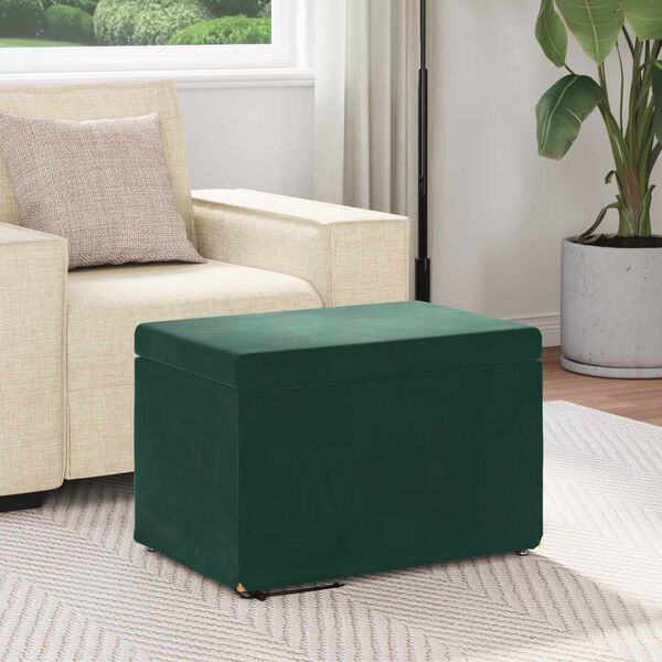 vidaXL Tabouret Vert fonc&eacute; 61 x 41 x 40 cm Velours et Bois Composite
