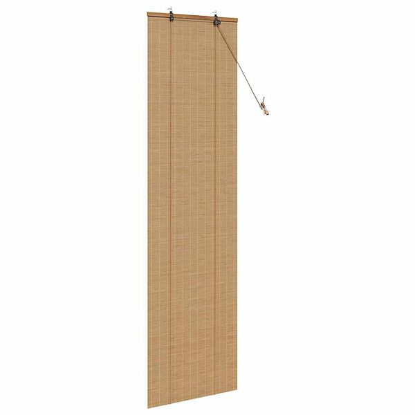 vidaXL Store enrouleur avec des rideaux Marron 60 x 220 cm Bambou
