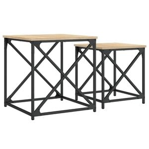 vidaXL Tables basses gigognes 2 pcs ch&ecirc;ne sonoma bois d'ing&eacute;nierie