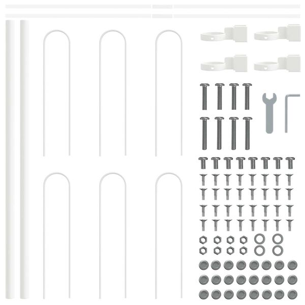 vidaXL Cl&ocirc;ture de jardin Blanc 1,7 x 0,6 m Acier rev&ecirc;tu de poudre
