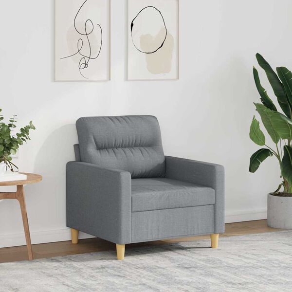 vidaXL Fauteuil Gris clair 60 cm Tissu