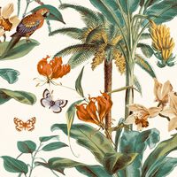 DUTCH WALLCOVERINGS Papier peint Palmier tropical Vert et orange