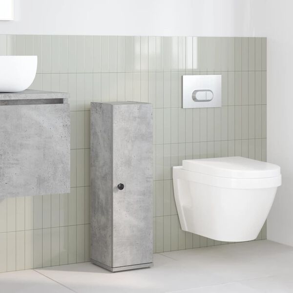 vidaXL Meuble de salle de bain avec porte-rouleau gris b&eacute;ton