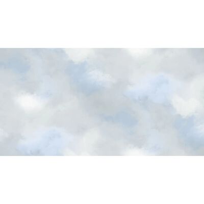 Good Vibes Papier peint Paint Clouds Bleu et gris
