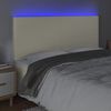 vidaXL T&ecirc;te de lit &agrave; LED Cr&egrave;me 160x5x118/128 cm Similicuir