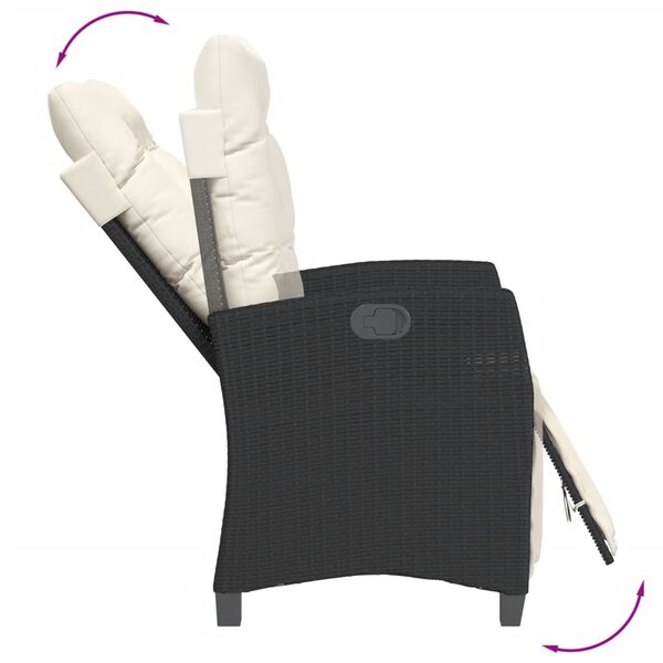 vidaXL Ensemble &agrave; manger de jardin avec coussins 3 pcs Noir