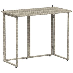 VidaXL Table de jardin pliante gris clair 90 x 51 x 75 cm polyrotin