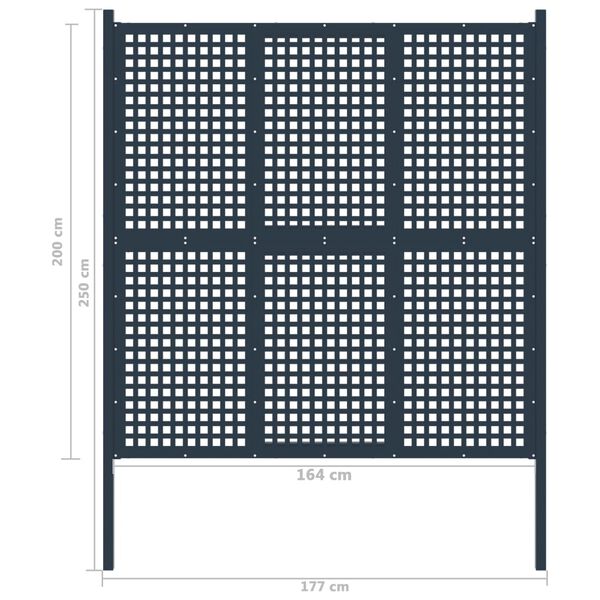 vidaXL Cl&ocirc;ture de jardin en acier 178 x 250 cm Anthracite