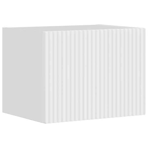 vidaXL Meuble TV mural Montage mural Blanc Brillant 60 x 31 x 29.5 cm