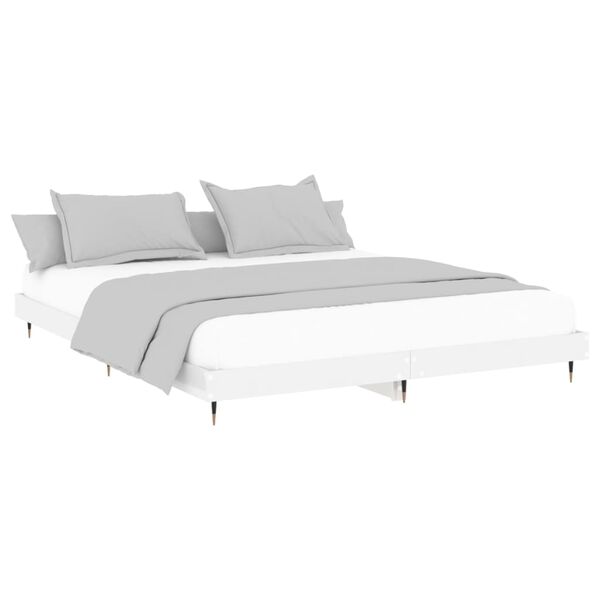 vidaXL Cadre de lit sans matelas blanc brillant 180x200 cm