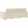 vidaXL Sofa 3 places Beige 220 cm Tissu en lin m&eacute;lang&eacute;