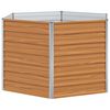 vidaXL Jardin sur&eacute;lev&eacute; Marron Clair 129 x 129 x 77 cm Acier galvanis&eacute;