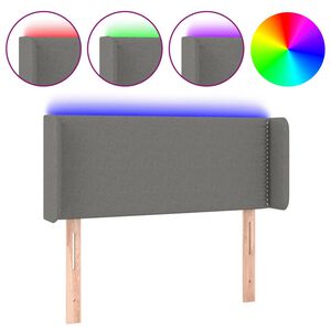 vidaXL T&ecirc;te de lit &agrave; LED Gris fonc&eacute; 83x16x78/88 cm Tissu