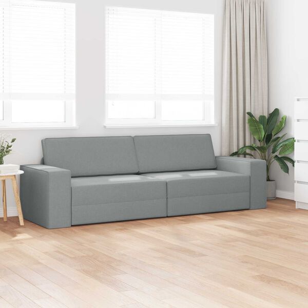 vidaXL Canap&eacute;-Lit 200cm Gris clair tissu