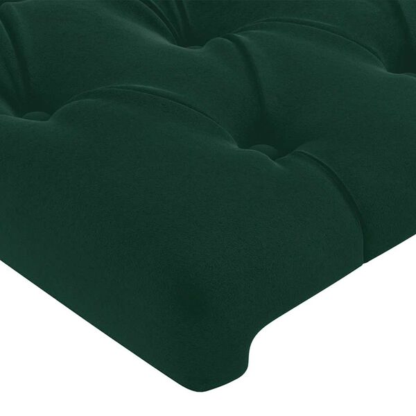 vidaXL T&ecirc;tes de lit Vert fonc&eacute; 160x7x78/88 cm Velours