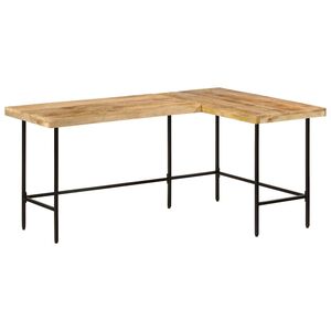 vidaXL Bureau 165x110x77 cm bois massif de manguier et fer