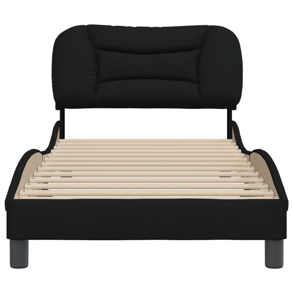 vidaXL Cadre de lit sans matelas Hvar noir 80x200 cm tissu