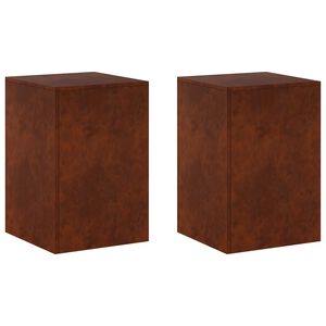 vidaXL Support de Plante 2 pcs Rouill&eacute; 40 x 40 x 60 cm Acier patin&eacute;