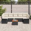 vidaXL Ensemble de canap&eacute; de jardin avec coussin 8 pcs Noir polyrotin