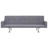 vidaXL Canap&eacute;-lit avec accoudoir Gris clair Polyester