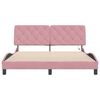 vidaXL Cadre de lit avec LED sans matelas rose 160x200 cm velours
