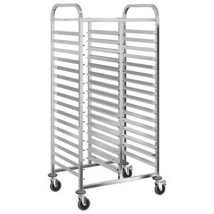 vidaXL Chariot &agrave; plateaux 32 bacs GN 75x55x162,5 cm acier inoxydable