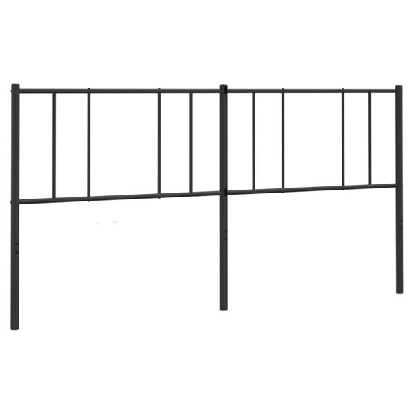 vidaXL T&ecirc;te de lit de remplacement m&eacute;tal noir 200 cm