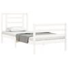 vidaXL Cadre de lit sans matelas blanc bois massif