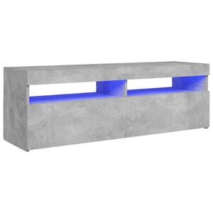 vidaXL Meuble TV avec lumi&egrave;res LED gris b&eacute;ton 120x35x40 cm