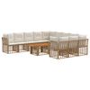 vidaXL Ensemble de canap&eacute; de jardin 12 pc Blanc Naturel et Cr&egrave;me