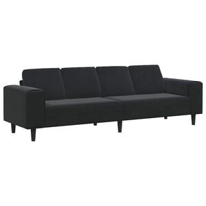 vidaXL Canap&eacute; de salon Noir 250 x 77 x 76 cm