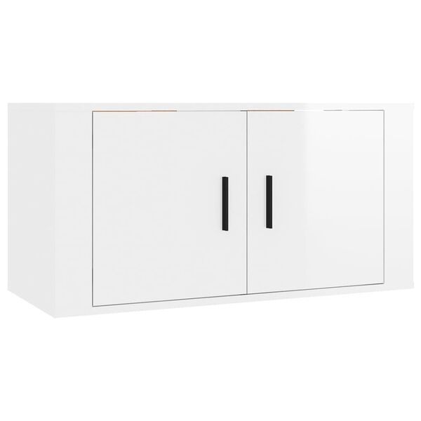 vidaXL Ensemble de meubles TV 4 pcs Blanc brillant Bois d'ingénierie