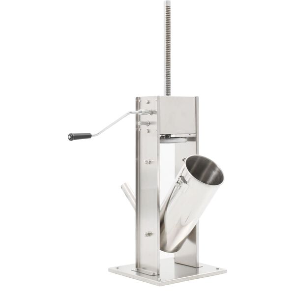 vidaXL Poussoir &agrave; saucisse manuel Argent&eacute; 5 L Acier inoxydable