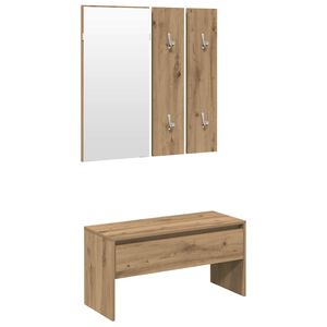 vidaXL Ensemble de meubles de couloir chêne artisanal bois ingénierie