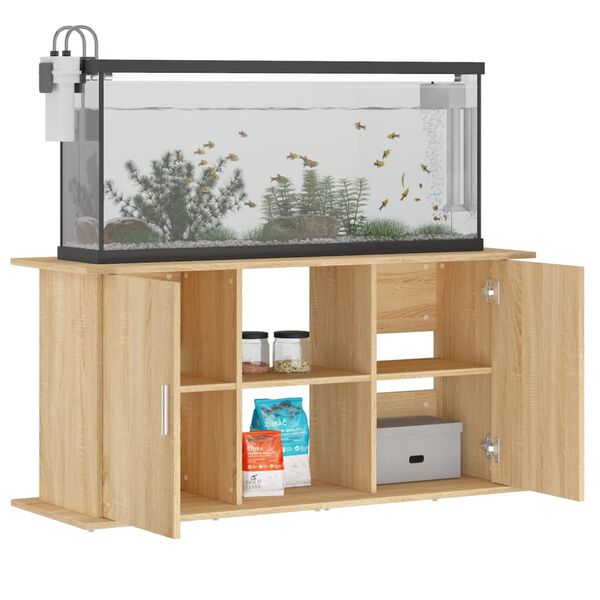 vidaXL Support d'aquarium Ch&ecirc;ne Sonoma 121x41x58 cm Bois d'ing&eacute;nierie