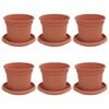 vidaXL Pots de plantes 6 pc Rouge brique Plastique