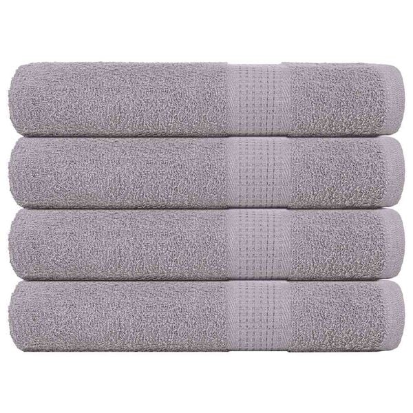 vidaXL Serviettes de sauna FROGN 4 pcs gris 80x200 cm 360 g/m²
