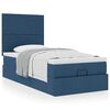 vidaXL Lit ottoman avec matelas bleu 90x200 cm tissu