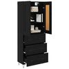 vidaXL Haut Armoire Ch&ecirc;ne noir 69,5 x 34 x 180 cm Bois d'ing&eacute;nierie