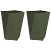 vidaXL Jardini&egrave;re 2 pcs Vert olive 50 x 50 x 75 cm Acier