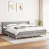 vidaXL Sommier &agrave; lattes de lit avec matelas Gris clair 200x200cm Tissu
