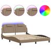 vidaXL Cadre de lit Viana avec LED sans matelas cappuccino 160x200 cm